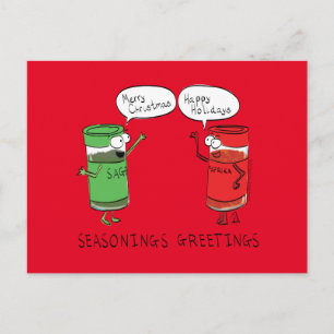 Funny Christmas Cartoon Cooking Spices Postcard