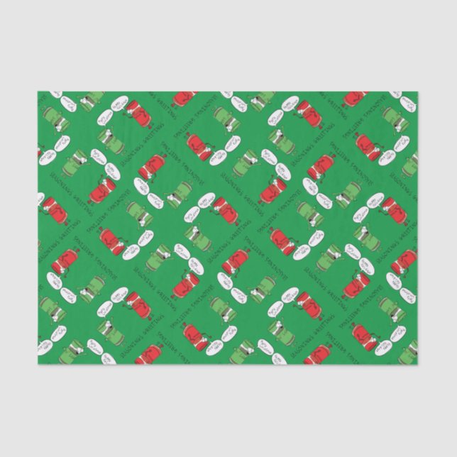 Funny Christmas Cartoon Cooking Spices Tissue Paper (Front)