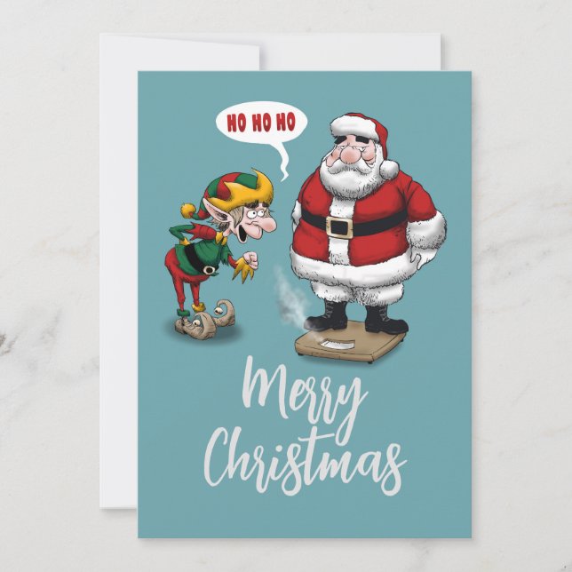 Funny Christmas Cartoon Holiday Card (Front)