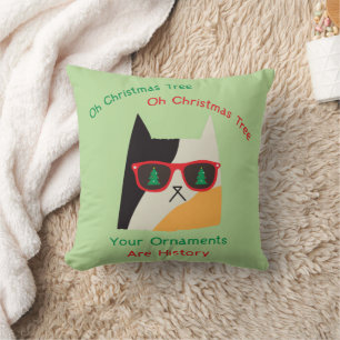 Funny Christmas Cat Bad Kitty Cushion