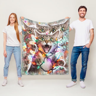Funny Christmas Cat Blanket - Cosy Throw