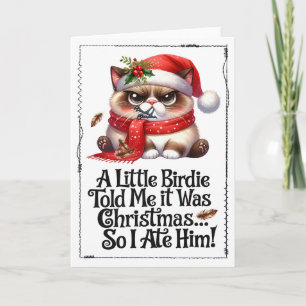 Funny Christmas Cat Dark Humor Card