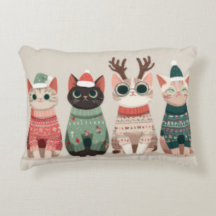 Funny Christmas Cat Decorative Cushion