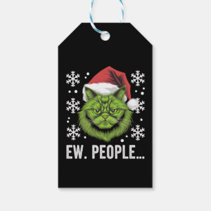 Funny Christmas Cat Ew People Meowy Cat Lovers  Gift Tags
