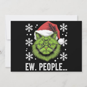 Funny Christmas Cat Ew People Meowy Cat Lovers  Holiday Card