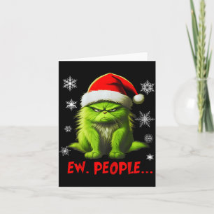 Funny Christmas Cat Ew People Meowy Cat Lovers Men Card