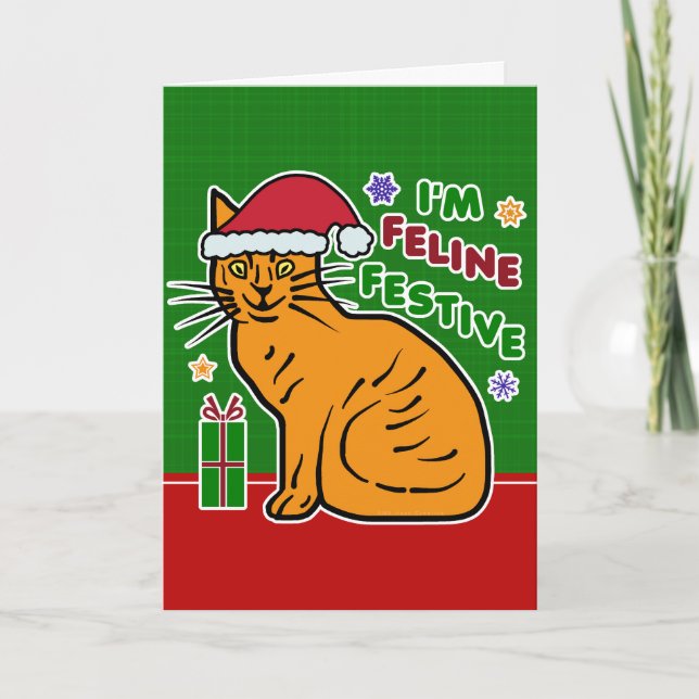 Funny Christmas Cat Feline Festive Holiday Pun (Front)