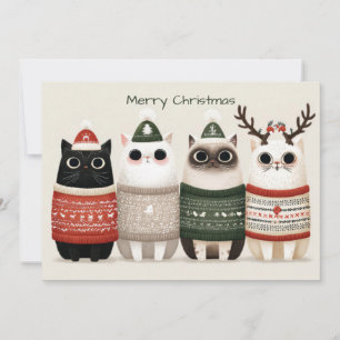 Funny Christmas Cat Greeting Card