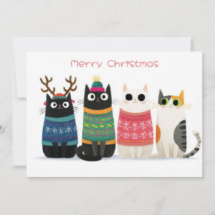 Funny Christmas Cat Greeting Card
