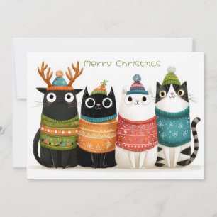 Funny Christmas Cat Greeting Card