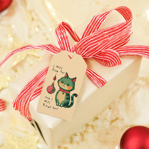 Funny Christmas Cat Holiday Party Gift Tags