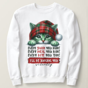 Funny Christmas Cat Judging You Silently Sweatshirt