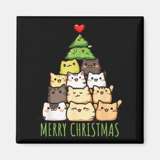 Funny Christmas Cat Love Shirt _ Cute Cat Mum Magnet