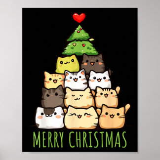 Funny Christmas Cat Love Shirt _ Cute Cat Mum Poster