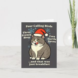 Funny Christmas Cat Meme Caroling Holiday Santa Ha Card
