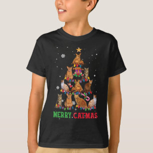 Funny Christmas Cat Meowy Catmas Xmas Tree T-Shirt