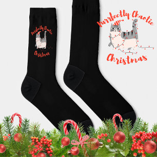 Funny Christmas Cat Meowy Humour Gift Socks