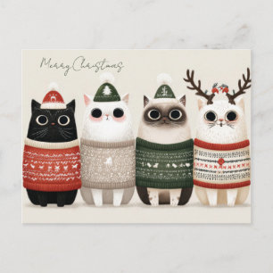 Funny Christmas Cat  Postcard