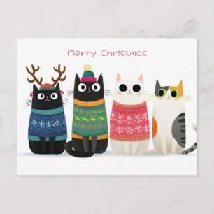 Funny Christmas Cat  Postcard