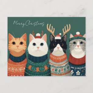 Funny Christmas Cat  Postcard
