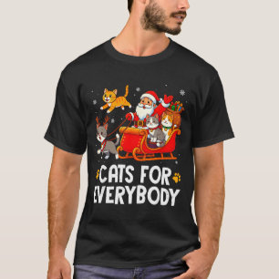 Funny Christmas Cat Santa Xmas Pajamas Cats For Ev T-Shirt