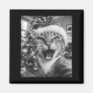 Funny Christmas Cat Selfie Magnet