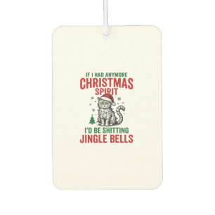 Funny Christmas Cat Spirit Vintage Engraving Desig Car Air Freshener