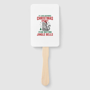 Funny Christmas Cat Spirit Vintage Engraving Desig Hand Fan