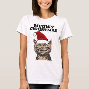 Funny Christmas Cat T-shirts, Meowy T-Shirt