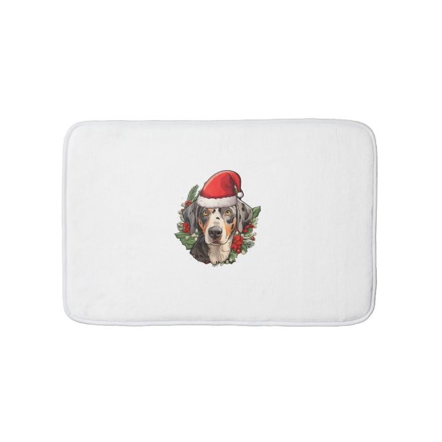 Funny Christmas Catahoula Leopard Dog  Bath Mat (Front)