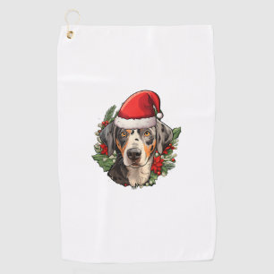 Funny Christmas Catahoula Leopard Dog Golf Towel