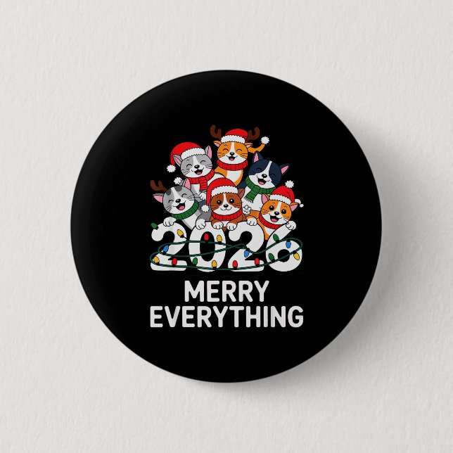 Funny Christmas Cats 2026 - Merry Holiday Cat Love 6 Cm Round Badge (Front)