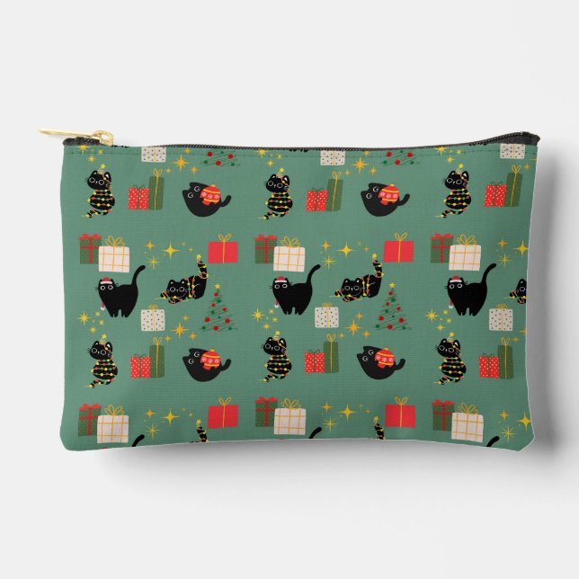 Funny Christmas Cats Accessory Pouch (Front)