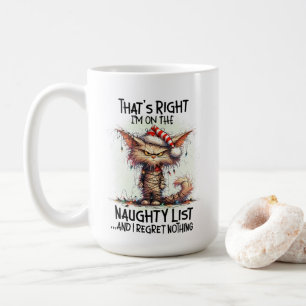 Funny Christmas Cats Naughty List  Coffee Mug