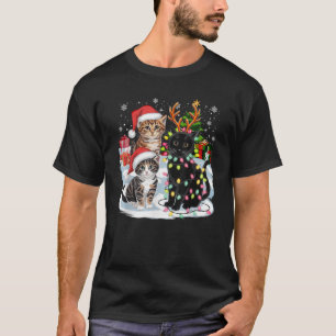 Funny Christmas Cats Santa Claus Hats Xmas Cheer K T-Shirt