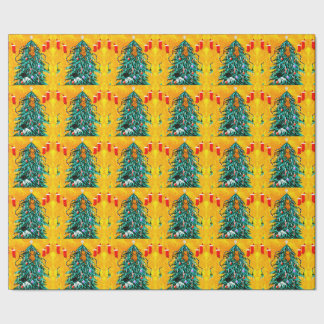 Funny Christmas Cats Tree Creationarts Wrapping Paper