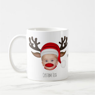 Funny Christmas Character Face Personalised Photo Coffee Mug