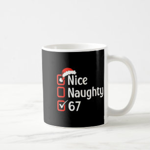 Funny Christmas Checked List Nice Naughty 6 7 Meme Coffee Mug