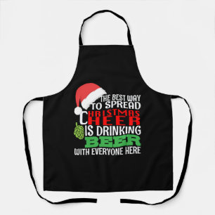 Funny Christmas Cheer Beer Drinking Holiday Spirit Apron