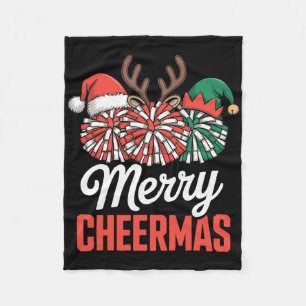 Funny Christmas Cheerleading Fleece Blanket