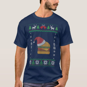 Funny Christmas Cheese Burger Happy Holidays With  T-Shirt