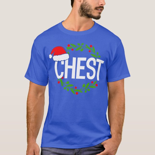 Funny Christmas Chest Nuts Christmas Couple Mr And T-Shirt (Front)