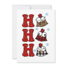 Funny Christmas Chicken Ho Ho Ho Card