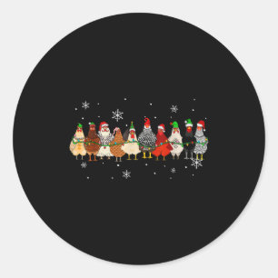 Funny Christmas Chickens Xmas Chicken Farm Animals Classic Round Sticker