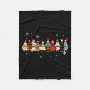 Funny Christmas Chickens Xmas Chicken Farm Animals Fleece Blanket