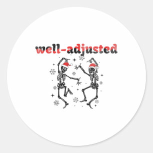 Funny Christmas Chiropractic Radiology Adjustment Classic Round Sticker