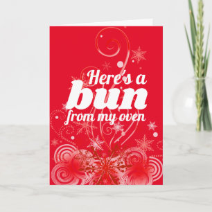 Funny Christmas cinnamon bun baking bakery Holiday Card