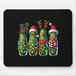 Funny Christmas Ckle Lights Cactus Family Holiday Mouse Mat