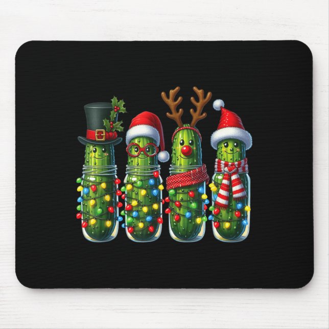 Funny Christmas Ckle Lights Cactus Family Holiday  Mouse Mat (Front)