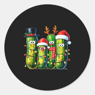 Funny Christmas Ckles Santa Claus Hat Xmas Lights Classic Round Sticker
